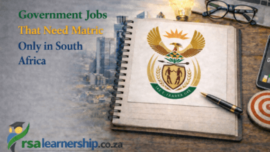 government jobs that need matric only in South Africa